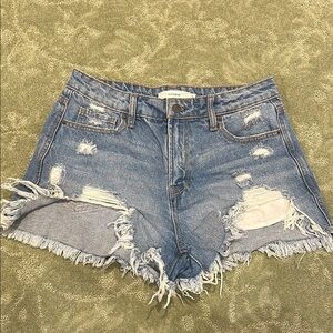 Hidden Jean- Frayed Jean Shorts